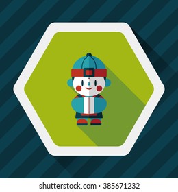 Chinese New Year boy flat icon with long shadow,eps10