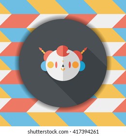 Chinese New Year boy flat icon with long shadow,eps10
