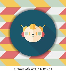 Chinese New Year boy flat icon with long shadow,eps10