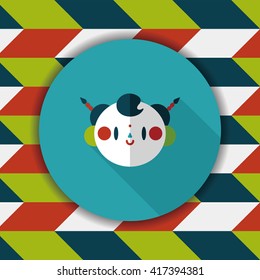 Chinese New Year boy flat icon with long shadow,eps10