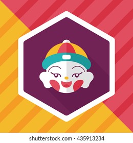 Chinese New Year boy flat icon with long shadow,eps10