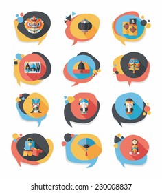 Chinese New Year bubble speech flat banner design flat background set, eps10