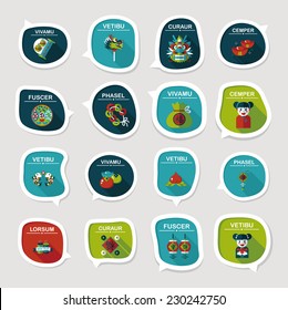 Chinese New Year bubble speech flat banner design flat background set, eps10