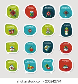 Chinese New Year bubble speech flat banner design flat background set, eps10