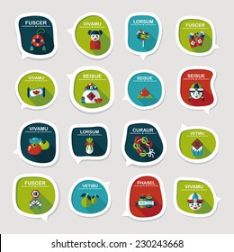 Chinese New Year bubble speech flat banner design flat background set, eps10
