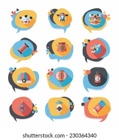 Chinese New Year bubble speech flat banner design flat background set, eps10