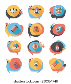 Chinese New Year bubble speech flat banner design flat background set, eps10