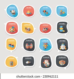 Chinese New Year bubble speech flat banner design flat background set, eps10