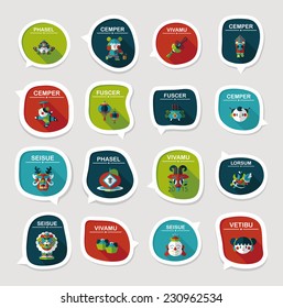 Chinese New Year bubble speech flat banner design flat background set, eps10