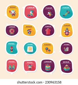 Chinese New Year bubble speech flat banner design flat background set, eps10