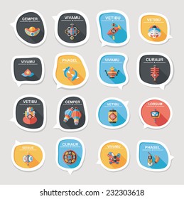 Chinese New Year bubble speech flat banner design flat background set, eps10, dummy text