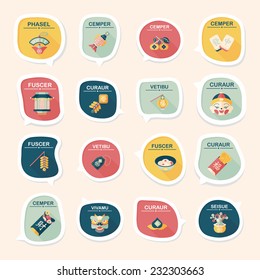 Chinese New Year bubble speech flat banner design flat background set, eps10, dummy text