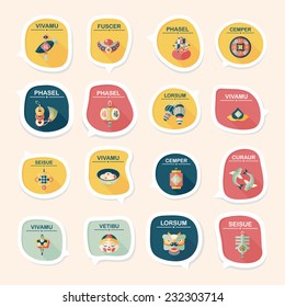Chinese New Year bubble speech flat banner design flat background set, eps10, dummy text