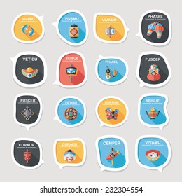Chinese New Year bubble speech flat banner design flat background set, eps10, dummy text