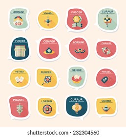 Chinese New Year bubble speech flat banner design flat background set, eps10, dummy text