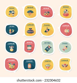 Chinese New Year bubble speech flat banner design flat background set, eps10, dummy text