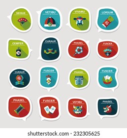 Chinese New Year bubble speech flat banner design flat background set, eps10, dummy text