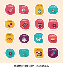 Chinese New Year bubble speech flat banner design flat background set, eps10, dummy text