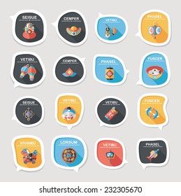 Chinese New Year bubble speech flat banner design flat background set, eps10, dummy text