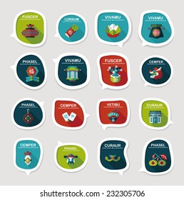 Chinese New Year bubble speech flat banner design flat background set, eps10, dummy text