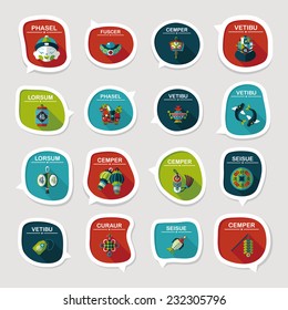Chinese New Year bubble speech flat banner design flat background set, eps10, dummy text