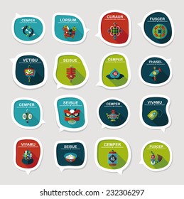 Chinese New Year bubble speech flat banner design flat background set, eps10, dummy text