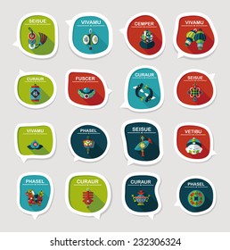 Chinese New Year bubble speech flat banner design flat background set, eps10, dummy text