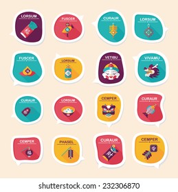 Chinese New Year bubble speech flat banner design flat background set, eps10, dummy text