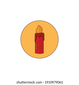chinese new year candle fill line icon