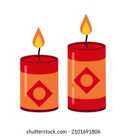 Chinese New Year candle vector isolated