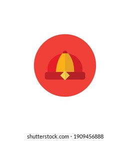 chinese new year cap flat icon