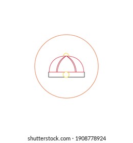 chinese new year cap icon color line vector illustration