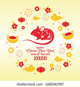 CHINESE NEW YEAR CARD BANNER ILLUSTRATION VECTOR