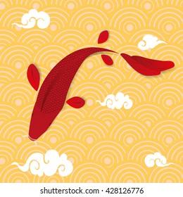 Chinese New Year card with fish