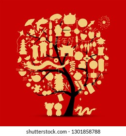 Chinese new year card, sketch for your design
