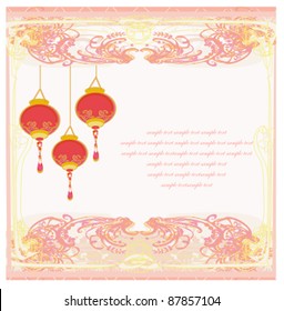 Chinese New Year card, vector