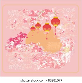 Chinese New Year card, vector