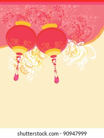 Chinese New Year card, vector