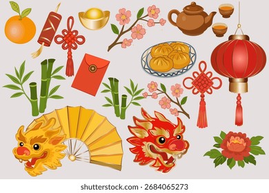Chinese New Year Celebration Elements Set