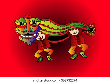 Chinese new year celebration with Lion Dance