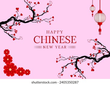 Chinese new year celebration post design vector.