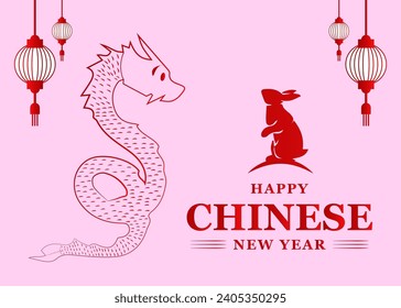 Chinese new year celebration post design vector.
