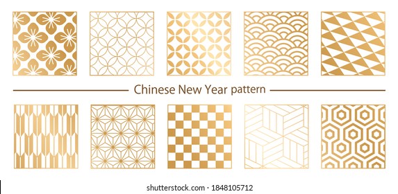 Chinese New Year, China, Chinese New Year, New Year, Japanese pattern material, traditional pattern, pattern, set, Japanese pattern