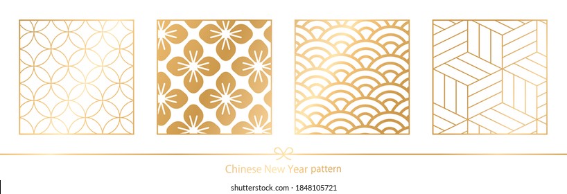 Chinese New Year, China, Chinese New Year, New Year, Japanese pattern material, traditional pattern, pattern, set, Japanese pattern