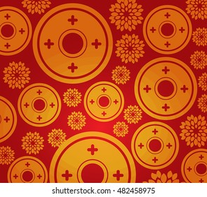 Chinese new year coin pattern background