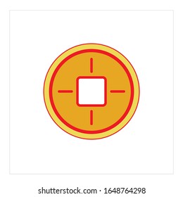 chinese new year coin vector icon for decoration