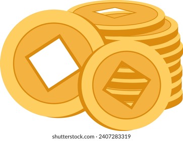 Chinese New Year Coins Illustration