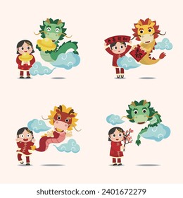 Chinese new year collections of the dragon.