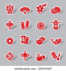 Chinese New Year Color Icon Label