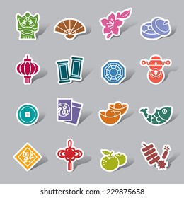Chinese New Year Color Icon Label